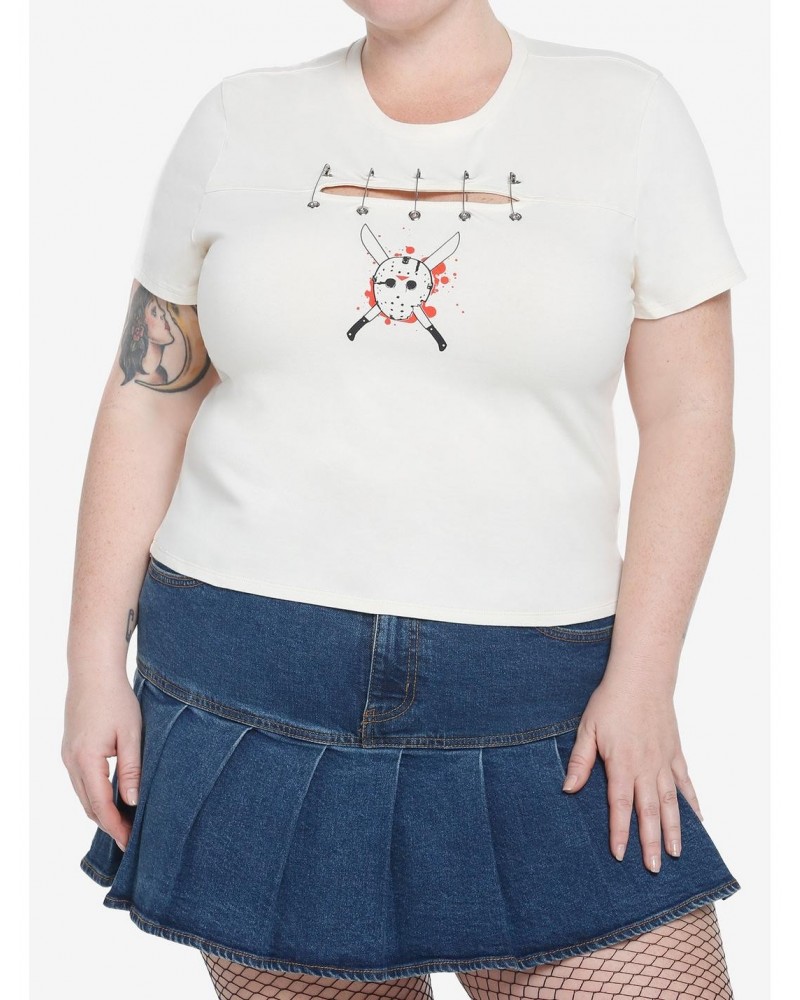 Friday The 13th Jason Mask Cutout Girls Baby T-Shirt Plus Size $12.90 T-Shirts