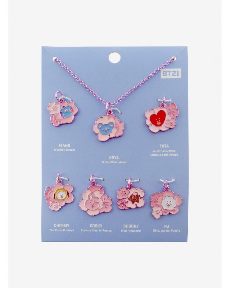 BT21 Cherry Blossom Intechangeable Charm Necklace $4.39 Necklaces