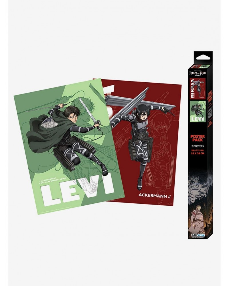 Attack On Titan Mikasa and Levi Boxed Poster Set $8.51 Poster Set
