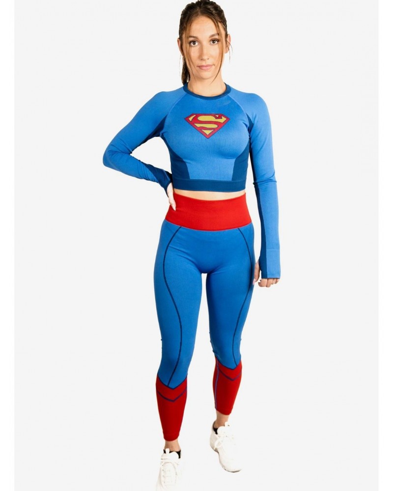 DC Comics Supergirl Active Athletic Leggings and Long Sleeve Top Set $13.92 Top Set