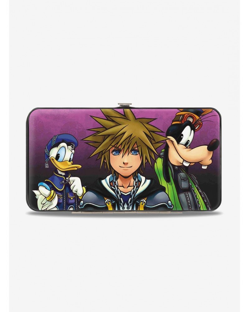 Disney Kingdom Hearts II Donald Sora Goofy Group Pose Symbols Hinged Wallet $9.82 Wallets