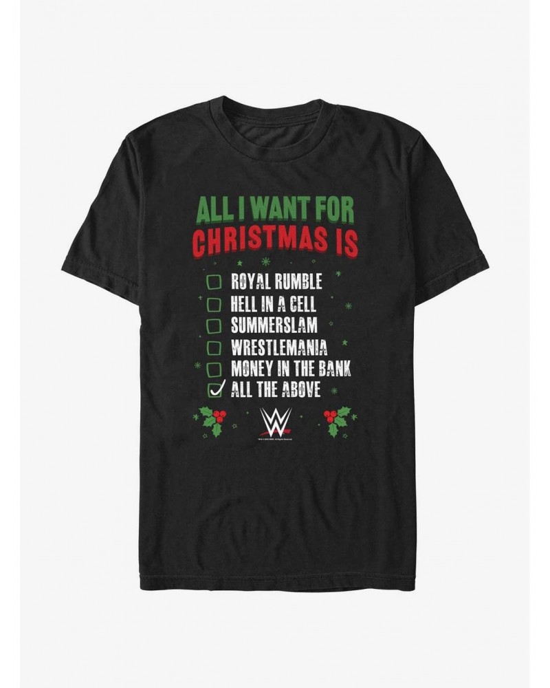 WWE All I Want Wish List T-Shirt $6.69 T-Shirts